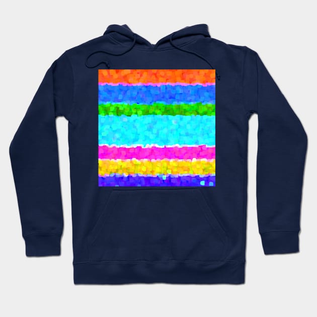 Sparkle and glitter Rainbow Stripes Hoodie by Overthetopsm